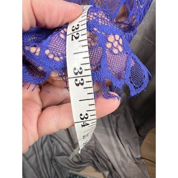 Jr. Midnight Doll Blue Lace Nude Lined Dress 9 - Picture 3 of 6